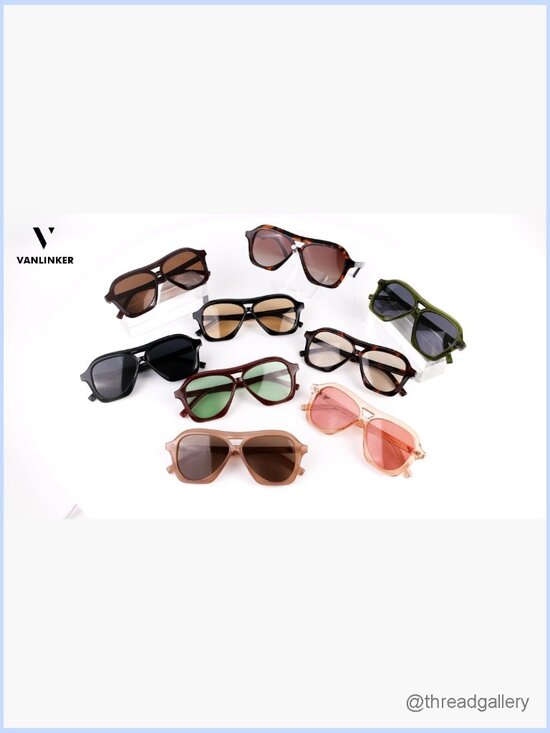 Retro 70s Square Aviator Sunglasses, Polarized Unisex Shades VL9768 main image 6